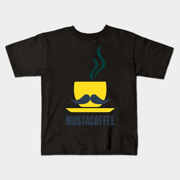 Mustacoffee Mustach and Coffee Kids T-Shirt by imagifa